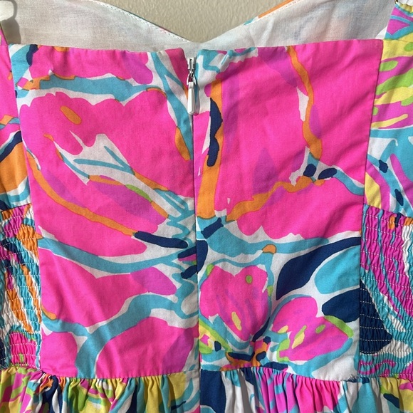 Lilly Pulitzer Dress Christine Besame Mucho‎ Women 2 smocked Poplin fit & flare - Picture 8 of 15